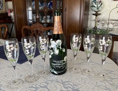 Perrier-Jouet Fleur De Champagne Special Reserve 1985 Bottle Box 6 Flutes 7.5&Prime;