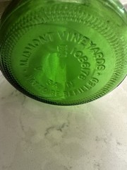Vintage M LAMONT VINEYARDS 2/5 Pint Green Glass Empty Wine Cruet Bottle