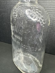Empty Vintage FAIRVIEW WINE of MAINE Clear Glass Bottle 1/2 Gallon Jug Grapes