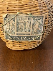 V. Levante Vintage Spanish Wicker-Covered Green Glass Demijohn Bottle