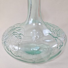 Vetreria Etrusca Italian Grapevine Wine Decanter Aqua Glass Bottle 9&Prime; Tall
