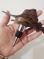  Swordfish Marlin Wooden Nautical Wine Bottle Stopper Handmade Carved
