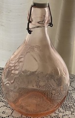 CASADIS MILANO VINTAGE 10&Prime;×7&Prime; JUS DE FRUIT PINK GLASS WINE DECANTER JUG 2 Liters
