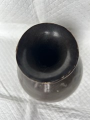 Vintage Brown Salt Glazed Stoneware Pear Shaped Wine Vessel/Vase Dug in Hawaii