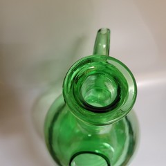 Vintage Italian Blown Green Glass Demijohn Wine DECANTER Ice Jug Chamber