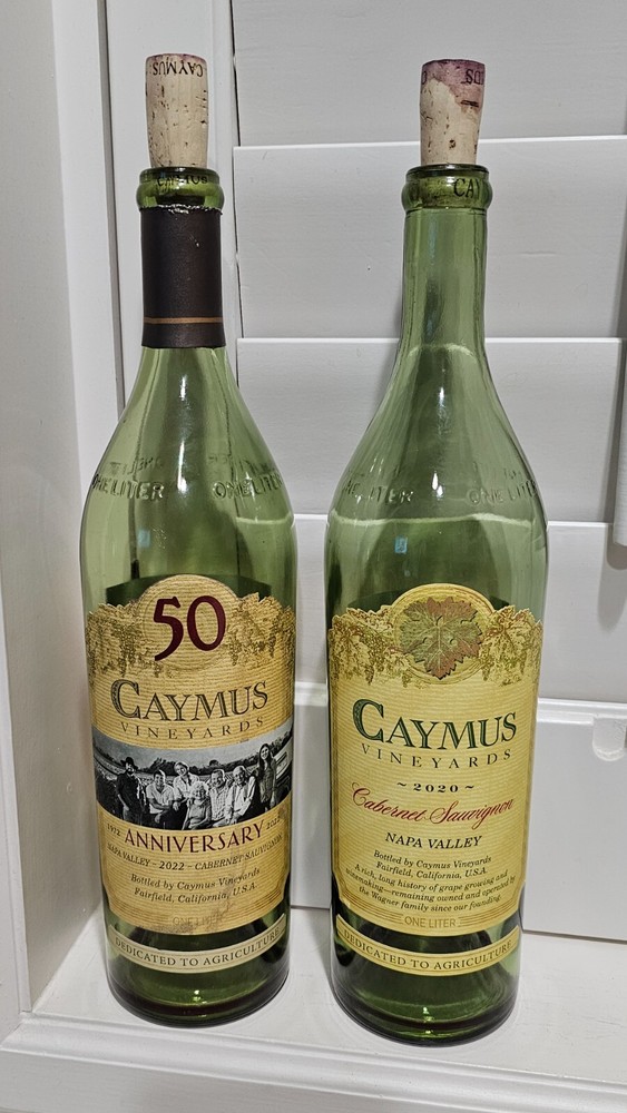 Caymus Vineyards 2022 50th anniversary & 2020 Cabernet Sauvignon One Liter Empty