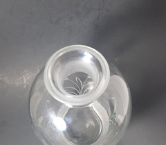 Vintage Etched Crystal Glass Bottle Wine Decamter