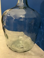 Vintage 16&Prime; Clear Green Glass Carboy Demijohn Bottle Wine Cider Jug with Cork