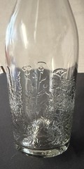 Vintage French Modele Depose Long Necked Glass Bottle – Floral Design