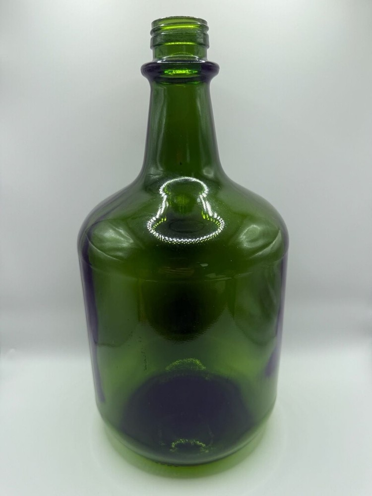 Vintage Emerald Green Glass 3 Liter Wine Jug Bottle