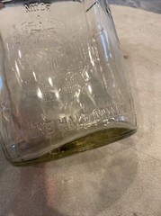 Vintage One Half Gallon Owens-Illinois Clear Glass Wine Embossed Quality Control
