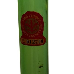 Vtg Italian Green Glass 45.5” Tall Chianti Wine Bottle Decanter MCM W/ Stickers