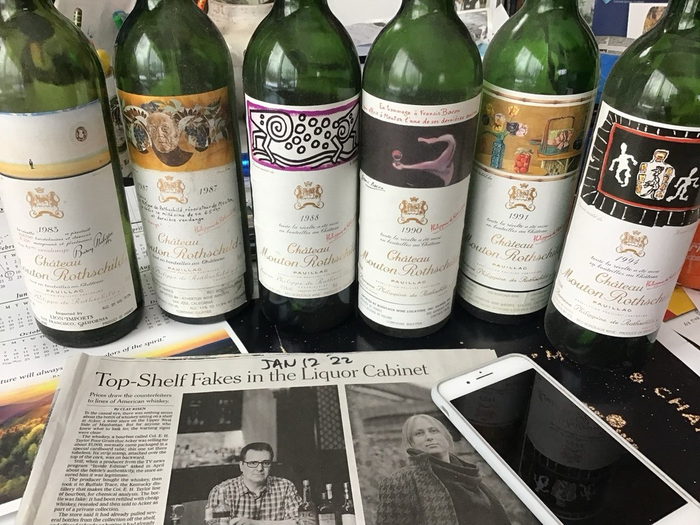 Chateau Mouton Rothschild 1983, 87, 88, 90, 91, 94 Collectible Bottles