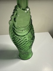 Vintage Green Glass Fish Decanter Bottle – Empty Novelty Wine Bottle 10&Prime;