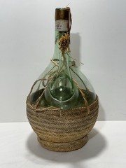 Vintage 1966 Chianti Classico Bottle 1/2 Gallon Straw Basket Rattan Empty