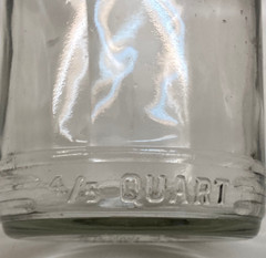 Vintage Bardenheier’s Embossed Clear Cylinder 4/5 Quart Bottle