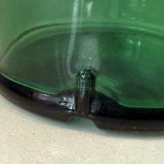 Antq CROFT Port Wine Bottle Embossed Nautical Ship Emerald Green Glass c.1900