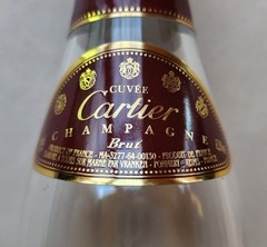 Cartier Cuvee Brut Rose Champagne Glass Bottle W/ Top, Empty BOTTLE* 200ml