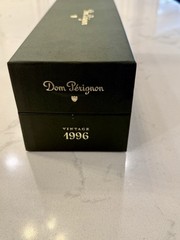 Vintage Dom Perignon 1996 Dark Green Champagne Empty Bottle, Box, Pamphlet