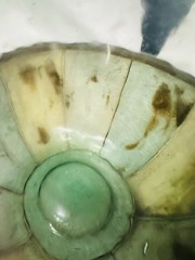 Mid-century Viresa Spain 5L Glass Green Demijohn Bottle Wine Leather Wrap READ