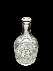 Vintage Knox Bottle Co 4/5 Quart Glass Wine Bottle Decanter 8” Grapes & Leaves