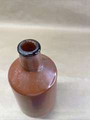 Vintage Lancers Ceramic Wine Bottle Vase Stoneware Portugal Glazed Red/Brown 9&Prime;H