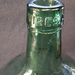 Vintage Large Italian Glass Green Demijohn Carboy Bottle 19½ » 14&Prime; Wine Viresa 25