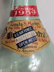 Vintage 1959 Italian Chianti Wine Bottle Fiasco US Air Force Open Mess Glass