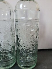 Lot of 3 Glass Grape Vine Wine Bottles Made in Spain 1 Liter Good Condition