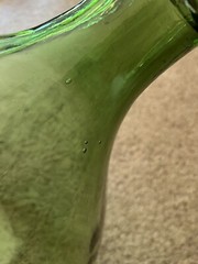 🇺🇸Demijohn 56 Wine Carboy Huge Green Glass Bottle 25.5&Prime; Tall 17.5&Prime; Wide🇺🇸