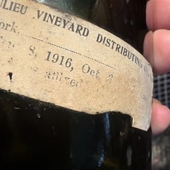 Rare 1920s Beaulieu Vineyard Empty Bottle TOKAY Altar Wine Rutherford Napa Valle