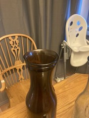 vin litre french glass carafes huge 18 1/4 inch aqua and brown 150 or 85 per