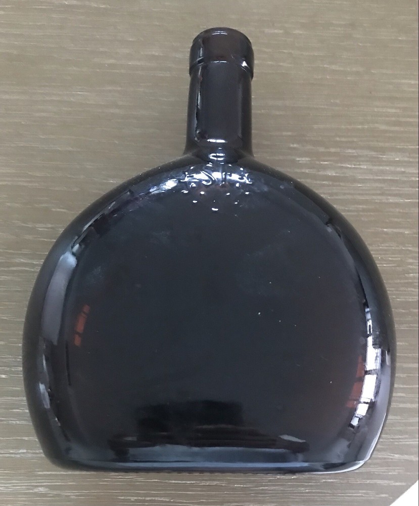 Vintage SF Brown Glass Wine Bottle or Vase-Unique Shape-7 Inch