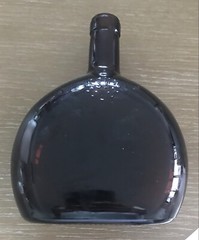 Vintage SF Brown Glass Wine Bottle or Vase-Unique Shape-7 Inch