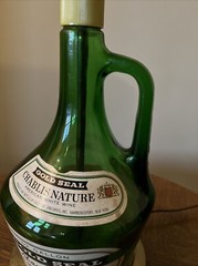 Vintage Handmade Wine Bottle Electric Table Lamp Charles Fournier 1/2 Gallon