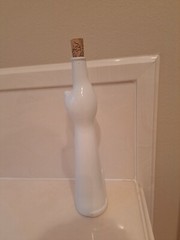 Cat Riesling Wine Bottle 2017, white and empty