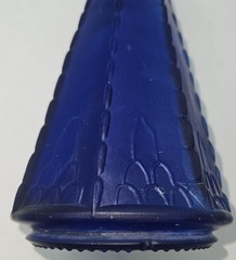Vintage MCM Pair Morey Mallorca Frosted Cobalt Blue Glass Wine Bottles 11 1/2&Prime; T