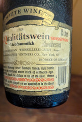Vintage 1984 Black Tower German White Wine Empty Bottle 1.5 Liters Crock Style