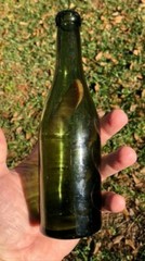 Antique Emerald Green Glass Turn-Molded Bottle Appx 8.25&Prime; Tall