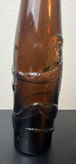 VTG Amber Brown Glass Bottle ~ Affentaler Wine, Germany ~ Embossed Monkey, 35cL