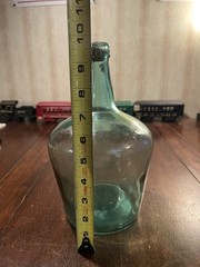 Vintage French Viresa Bottle Demijohn Wine Jug Spain 12&Prime; Green Glass
