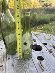 Vintage Olive Green Wine Bottle Pair