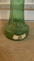 Mid Century Tuscan Chianti Wine Bottle Woman Shape 32” Green Glass VTG Rare
