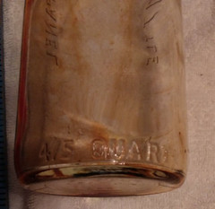 Vintage Clear Glass Wine Bottle, 4/5 Quart, Magic Panel, Mr. Boston Fine Wines