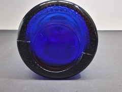 Vintage Glass Cobalt Blue Wine Liquor Bottle w/ Cork Stopper Large 13&Prime; Decor