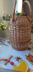 Wicker Demijohn Bottle Glass 101 fl oz, Picnic Wine, Juice Bottle Decorative
