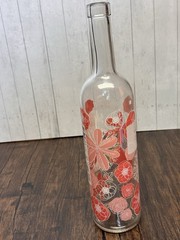 Le Rose Decorative Wine Bottle Pink Floral Glass Stopper French Without Top