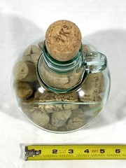Vintage 1.5 Liter Glass Wine Jug Filled With Corks