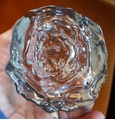 EMPTY – Cote Des Roses Glass Wine Bottle with Rose Bottom & Pink Stopper