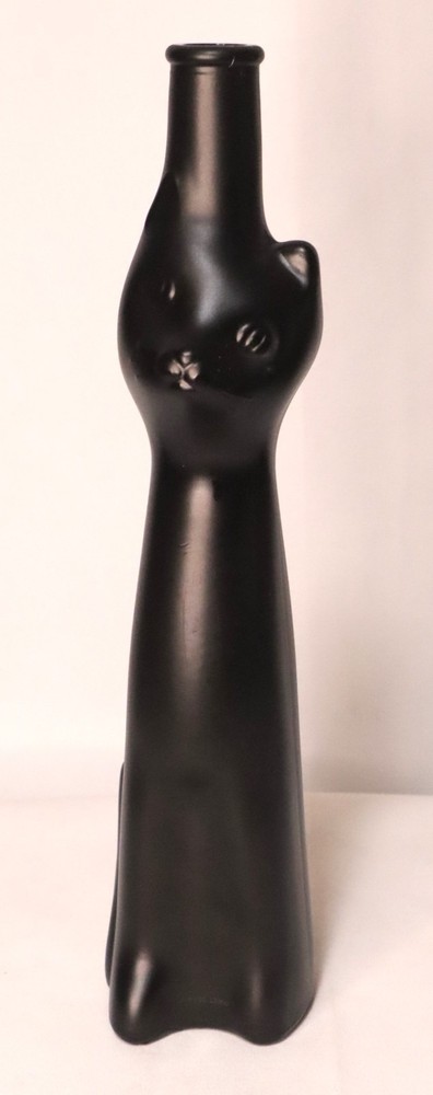 2017 Rheinhessen Moselland Wine Bottle Happy Cat Black Matte Empty 13&Prime; Germany